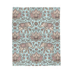 Boho Elephant Velveteen Plush Blanket – Lotus & Paisley Cozy Throw