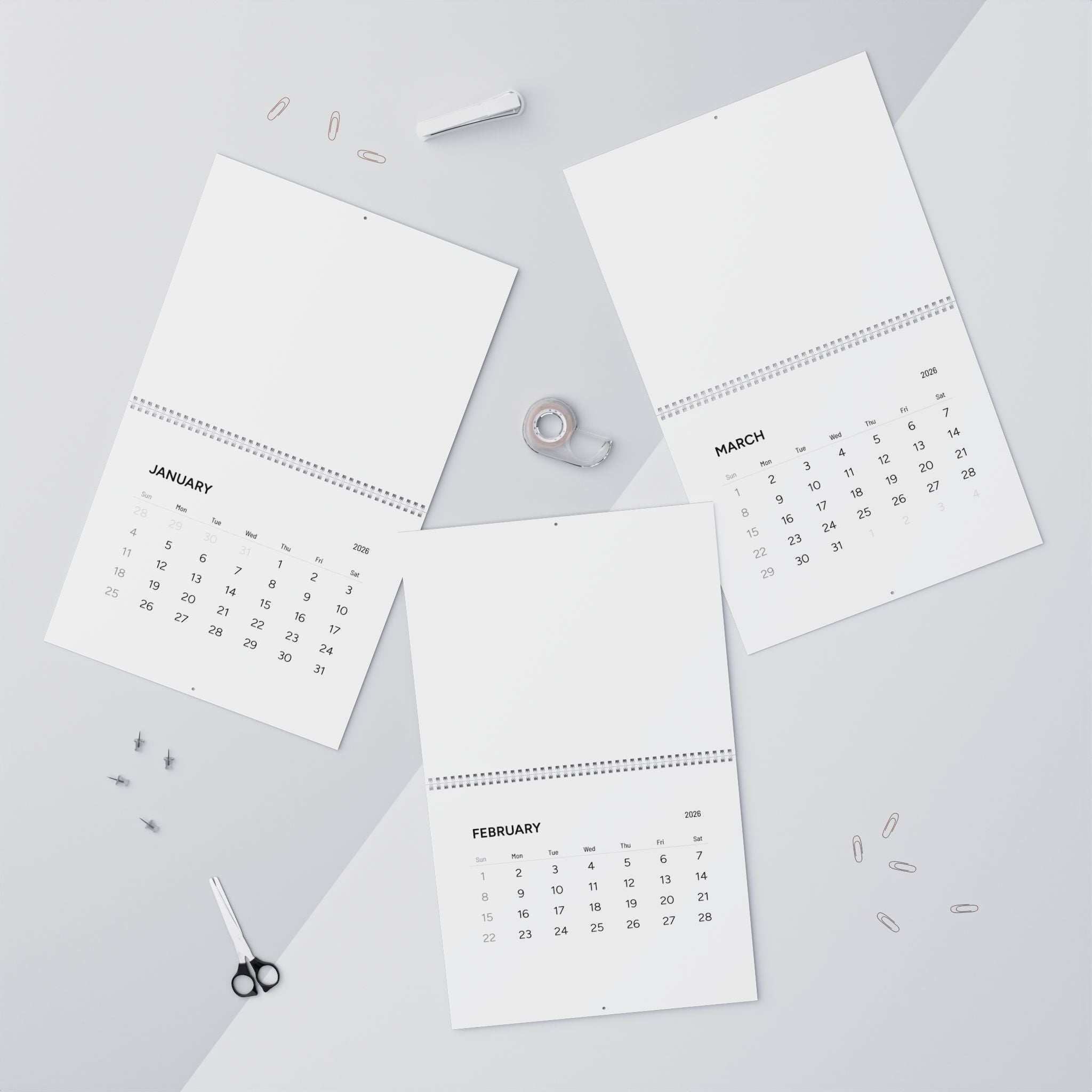 Minimalist 2026 Wall Calendar - Modern Design for Organized Living
