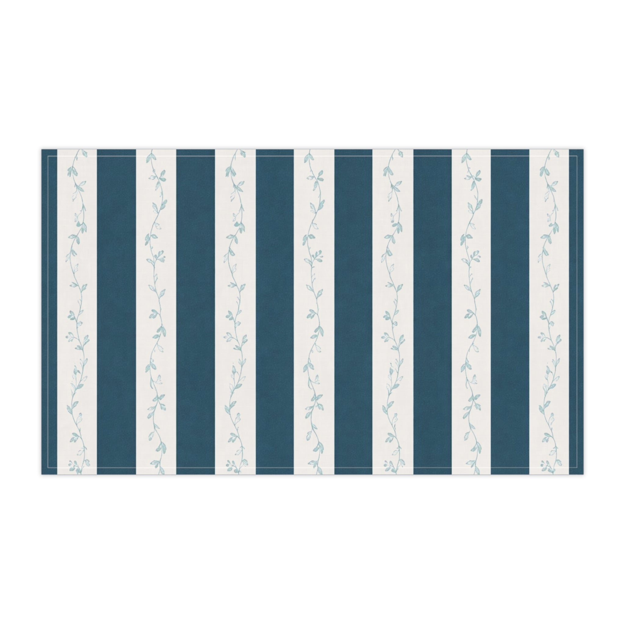 Striped Vine Tea Towel — Blue Coastal Kitchen Towel