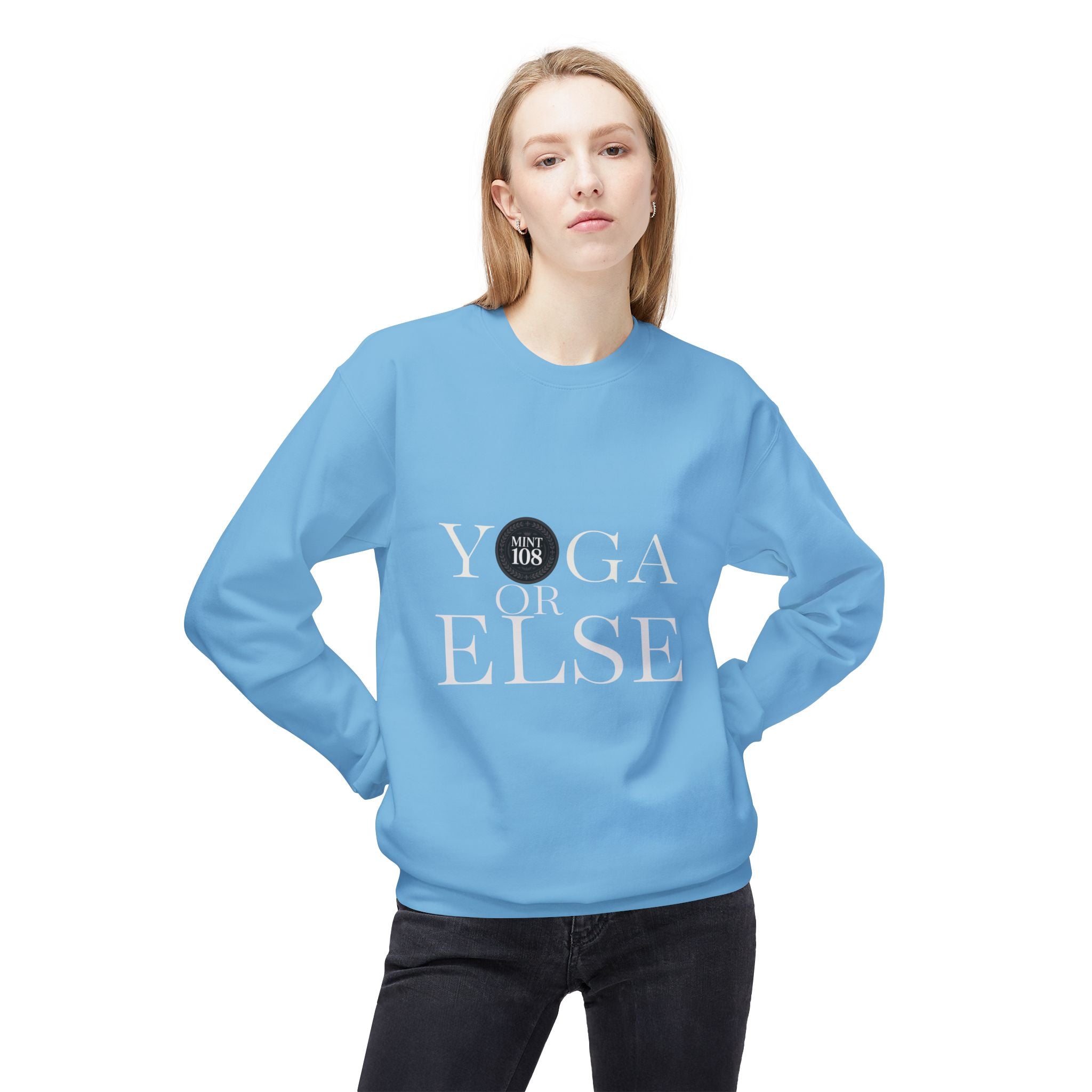 Yoga or Else Unisex Fleece Crewneck Sweatshirt