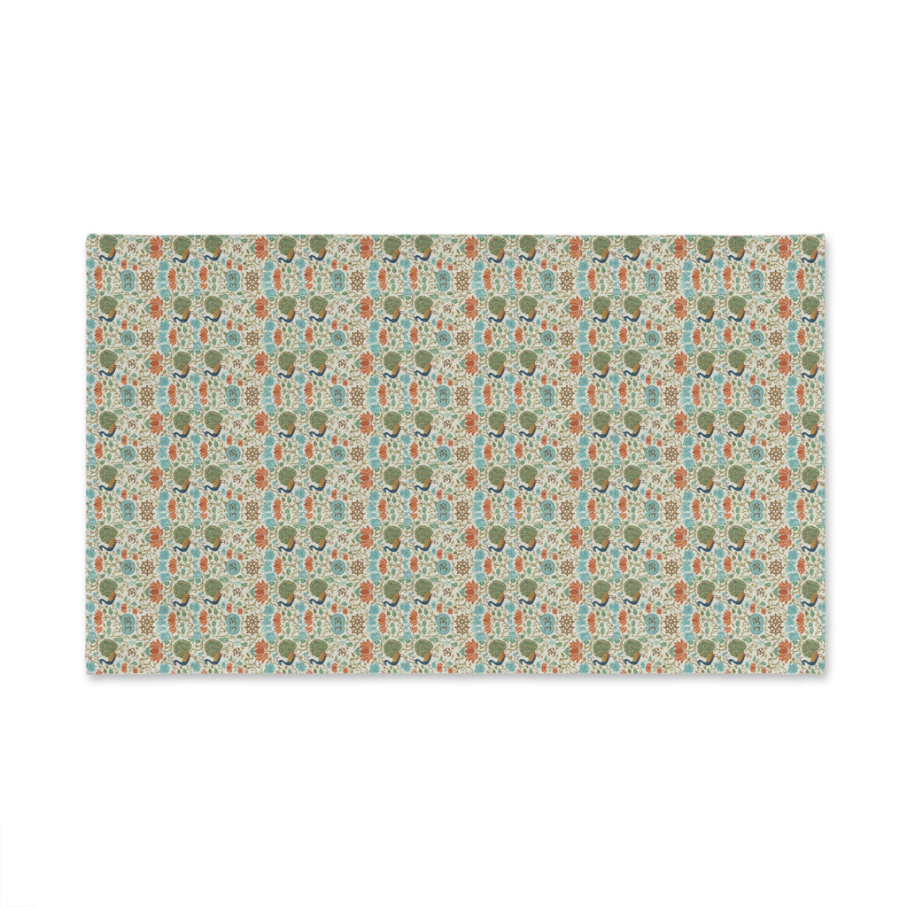 AUM Bird Pattern Hand Towel — Rustic Fall Kitchen Accent