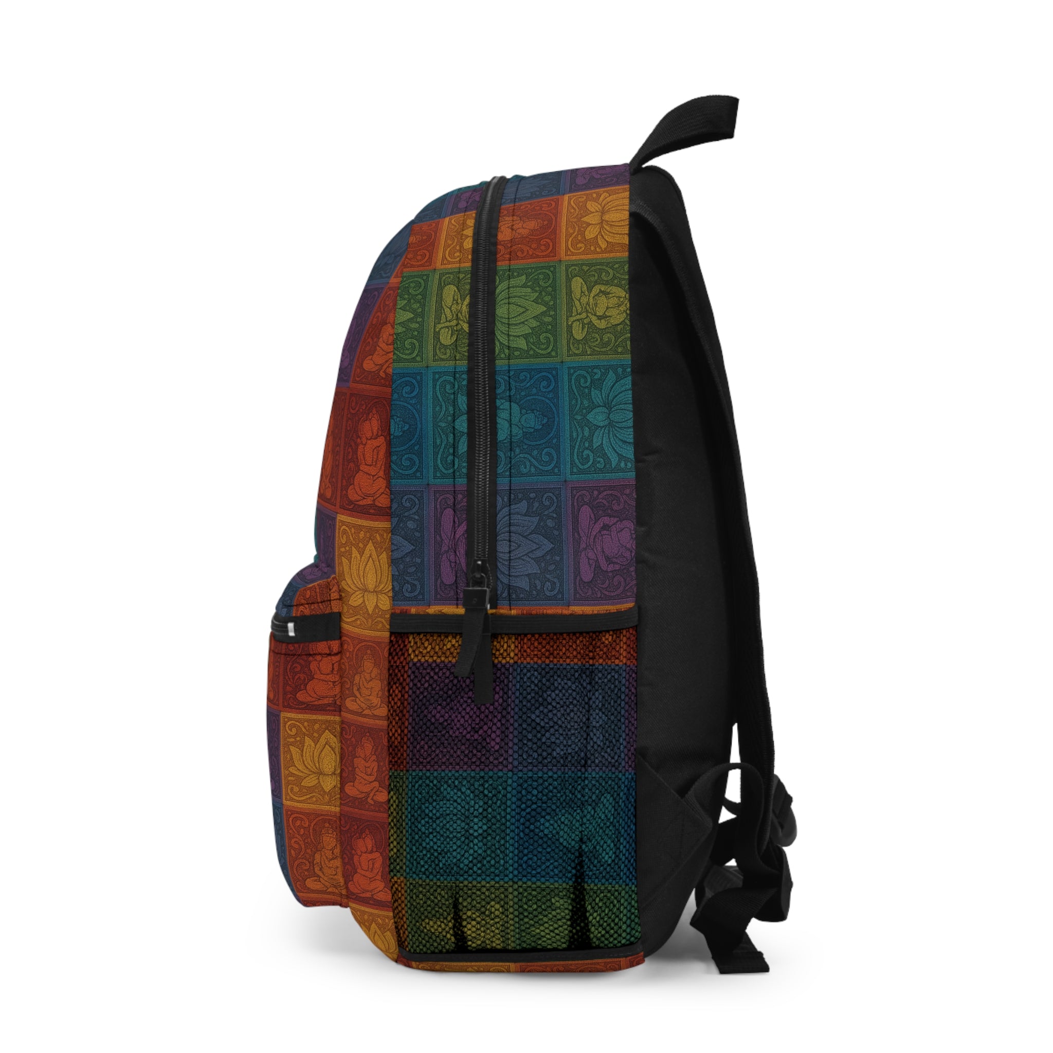 BohemianBuddha Lotus Patchwork Backpack – Colorful Meditation Travel Bag