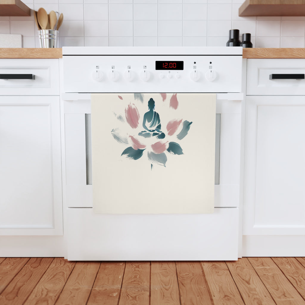Meditating Figure Cotton Tea Towel