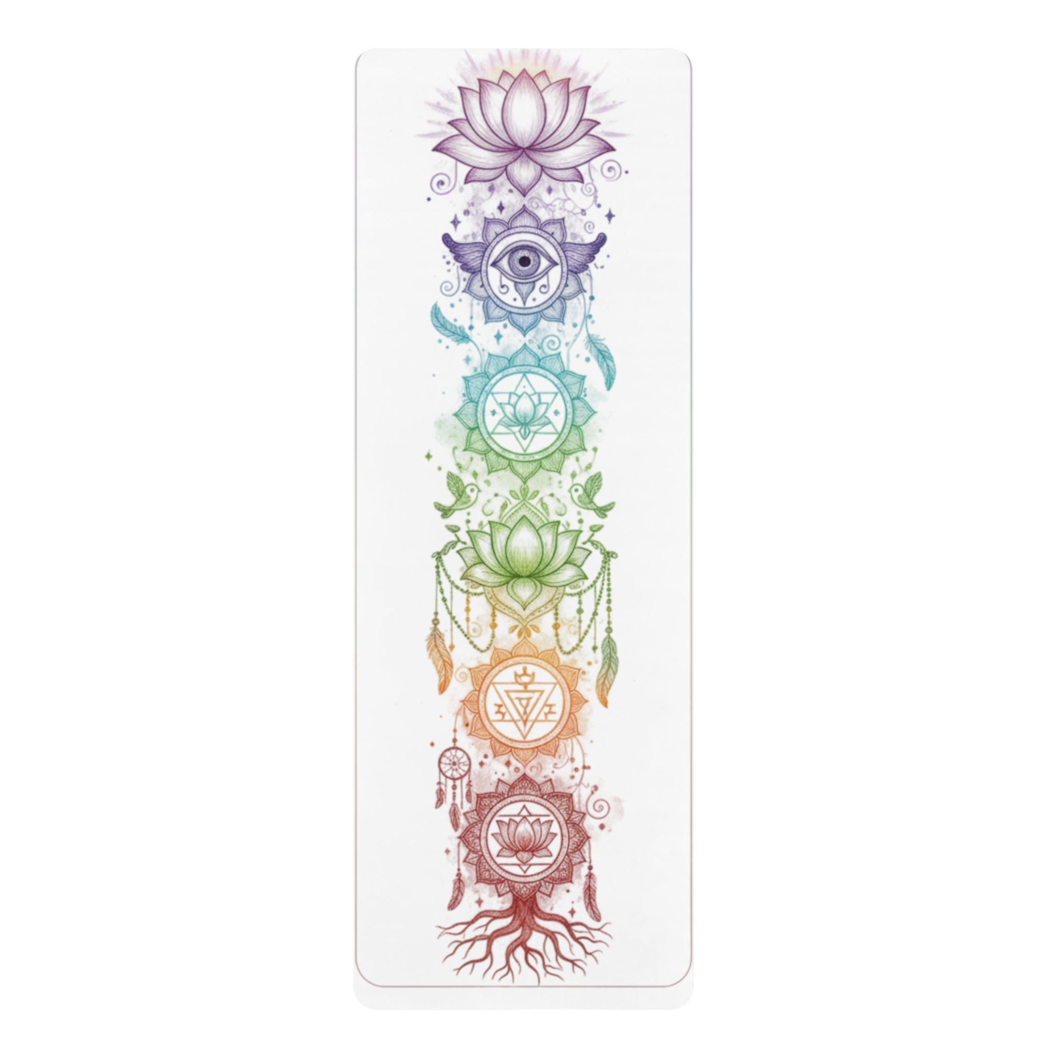 Chakra Alignment Rubber Yoga Mat — Rainbow Lotus Energy Mat