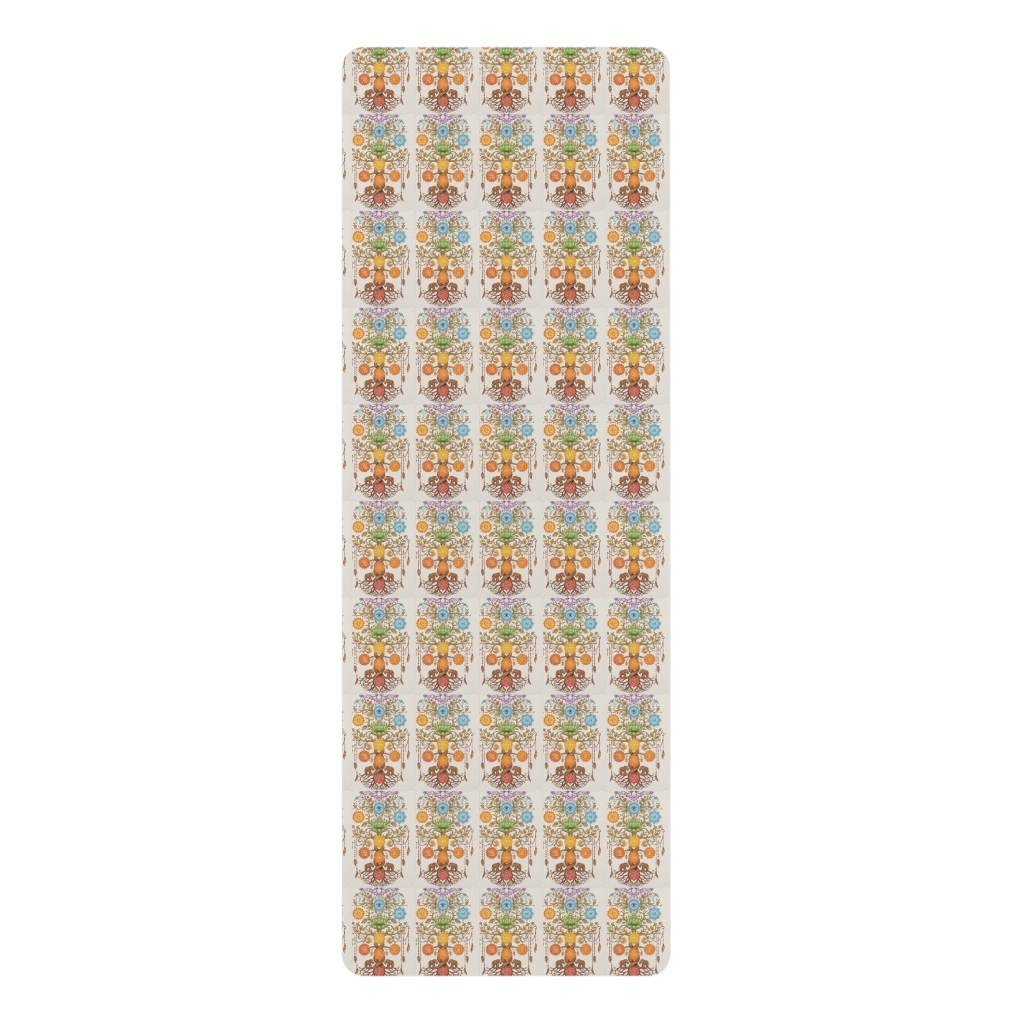 Eco Rubber Yoga Mat — Colorful Mandala Pattern for Home & Studio