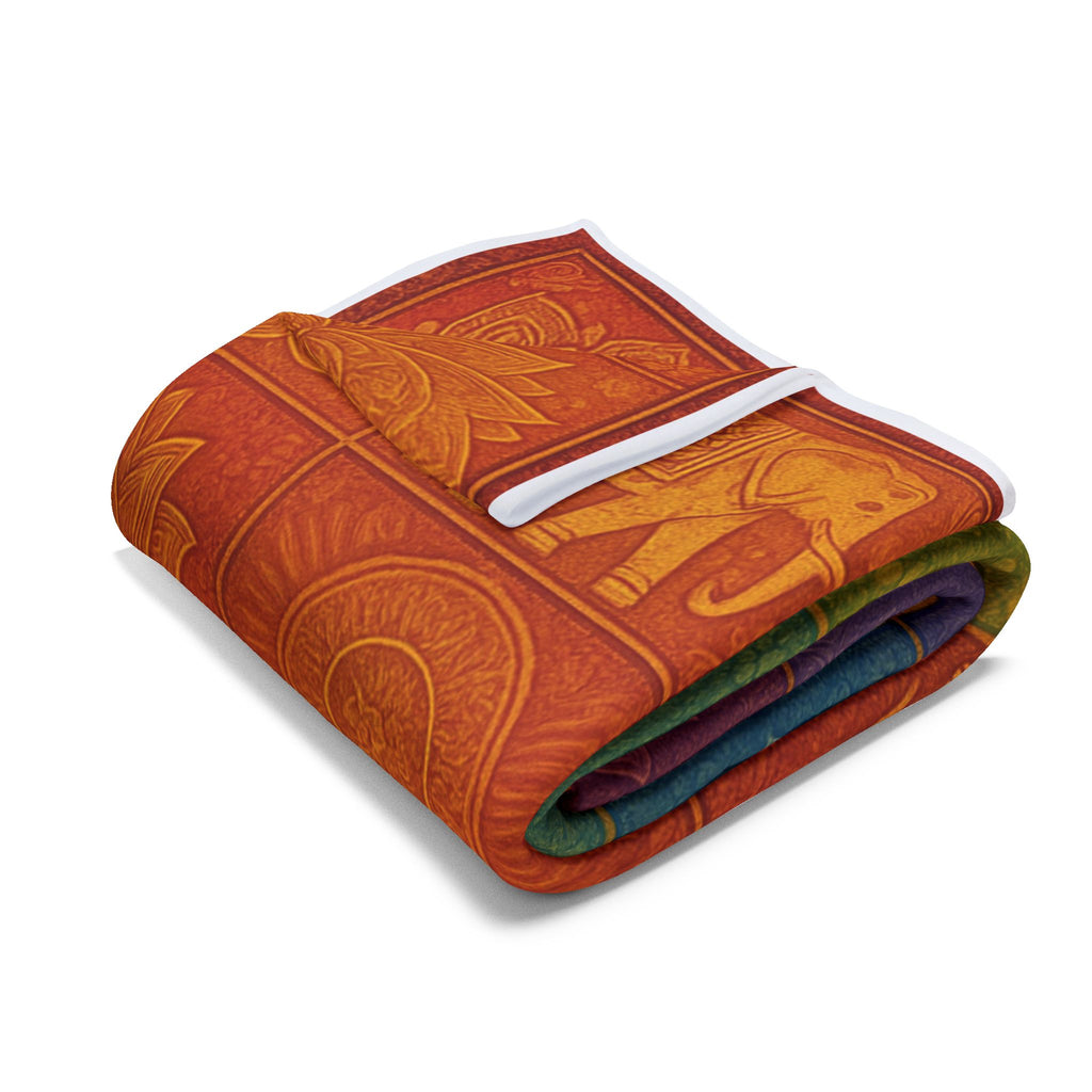 Fleece Blanket Elephant Ganesha Lotus Flower