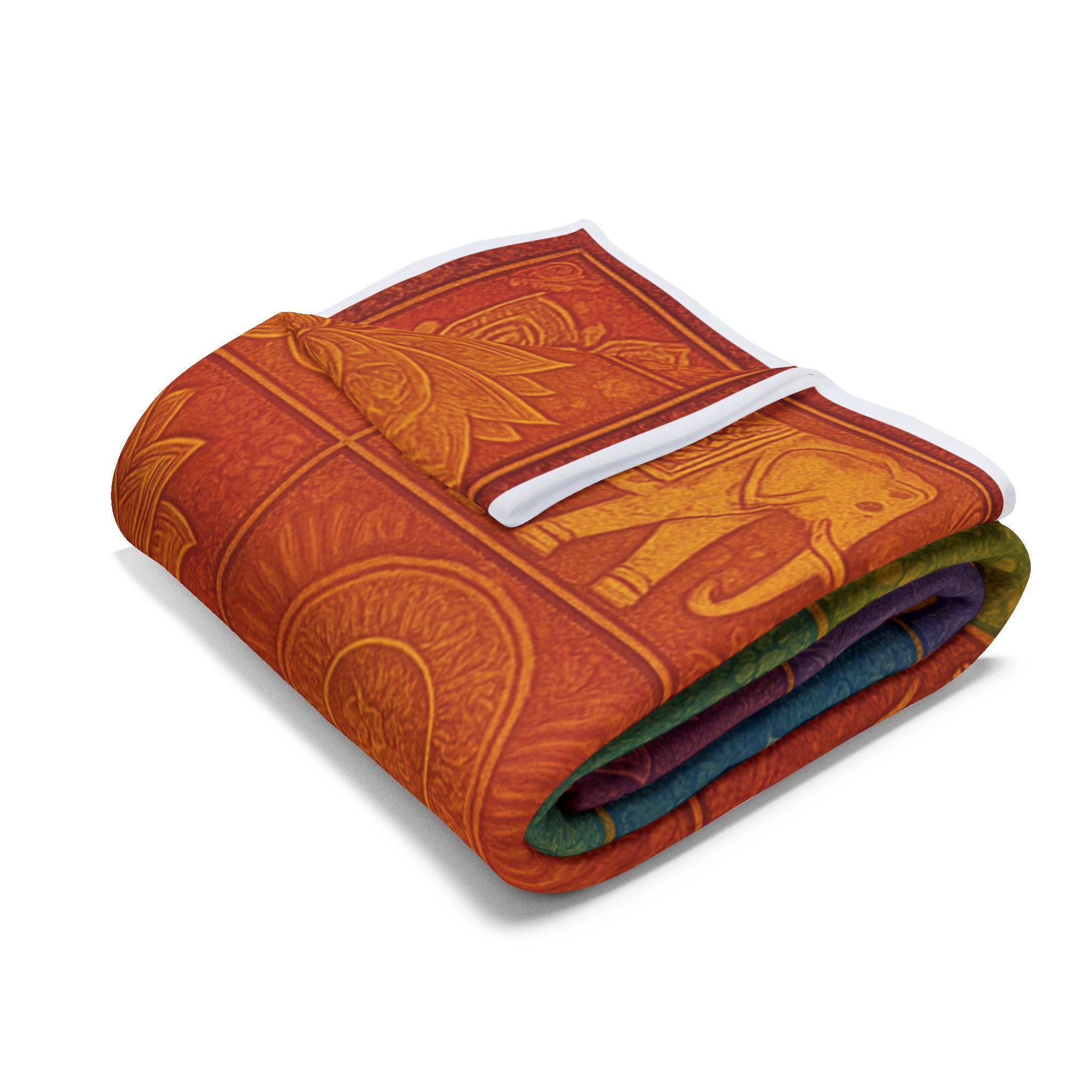 Fleece Blanket Elephant Ganesha Lotus Flower