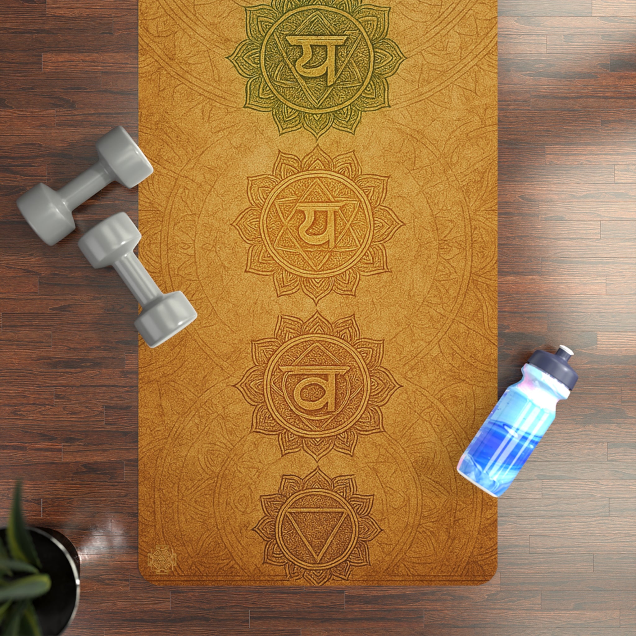 Rustic Chakra Alignment Yoga Mat — Elegant Eco Rubber, Non-Slip Meditation Mat