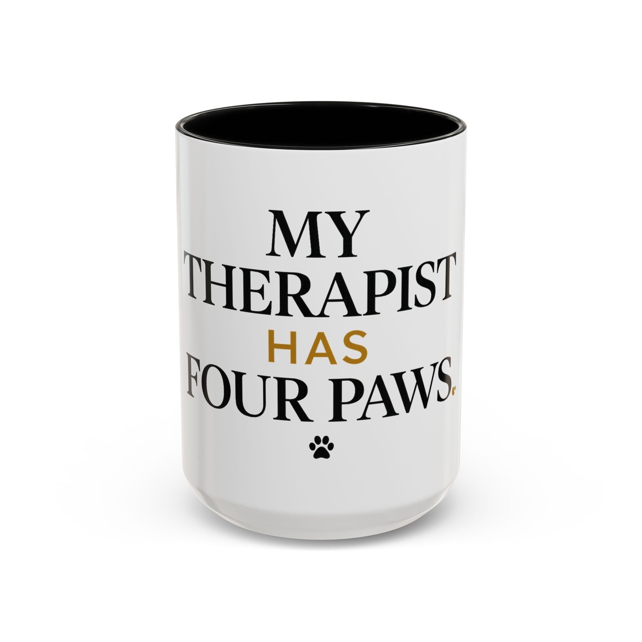 My Therapist Has Four Paws Accent Mug