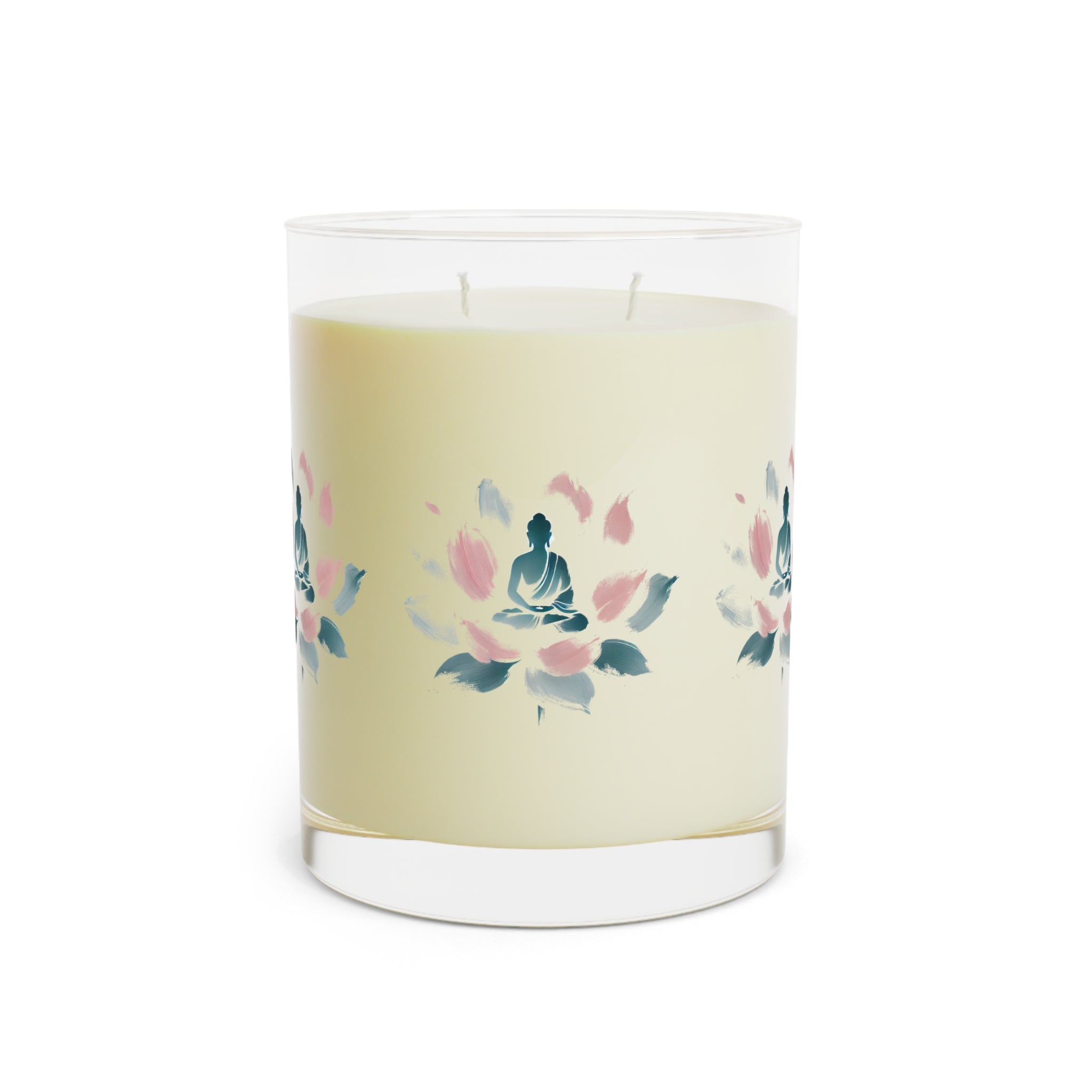 Meditation Candle - Glass 11oz, Minimalist Silhouette Design